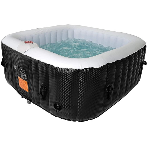 #WEJOY AquaSpa Portable Hot Tub 61X61X26 Inch Air Jet Spa 2-3 Person Inflatable Square Outdoor Heated Hot Tub Spa with 120 Bubble Jets