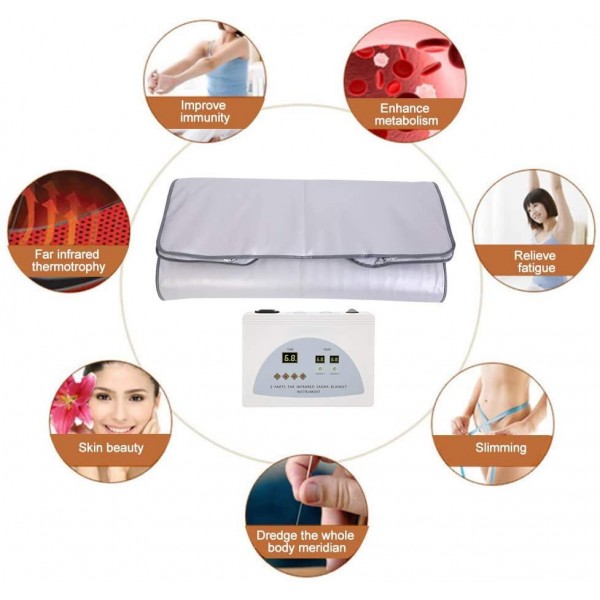 Sauna Blanket, Portable Far Infrared Sauna Heating Blanket Detox Heat Blanket for Home Professional Salon Beauty Use