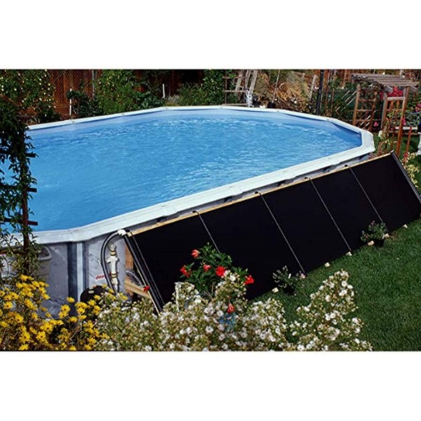 Fafco 10028 Universal 24ft x 3.75in Solar Panel Heating Kit with Pre Plumbed Paneling and Built in Manual Bypass Valve for Above Ground Swimming Pools