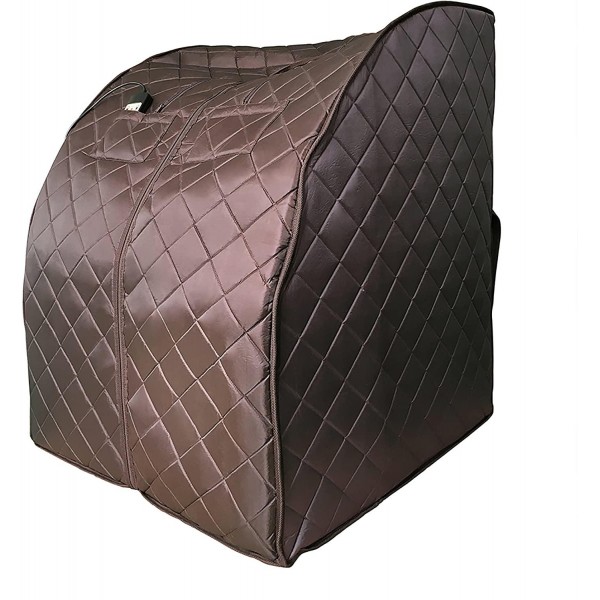 HEATWAVE BSA6315 Harmony Deluxe Oversized Portable Sauna, Cabin Size: 33.5-in L x 33-in W x 41.5-in H Folded: 41.33-in L x 33-in W x 5.11-in H, Dark Brown