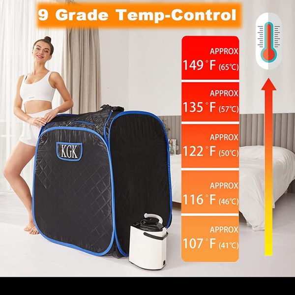 casulo 3L Portable Personal Steam Sauna for Home, Indoor Sauna Spa Tent for Detox Relaxation at Home, 90 Minute Timer, with Handheld Remote Control and Chair