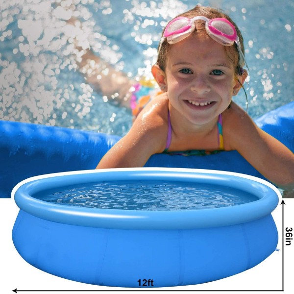 Swimming Pools Above Ground for Family - 12ftx35.4in Inflatable Pool ,Easy to Set Blow up Kiddie Pool, Kids Pools Inflatable Swimming Pool for Backyard, Adults, Family, Outdoor,Garden Lawn