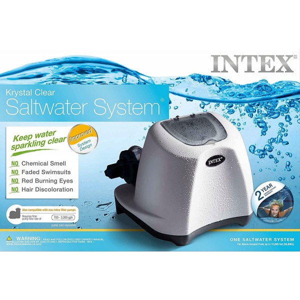Intex 26669EG Intex-120V Krystal Clear Saltwater System CG-26669 Pool, 15000 gal, grey