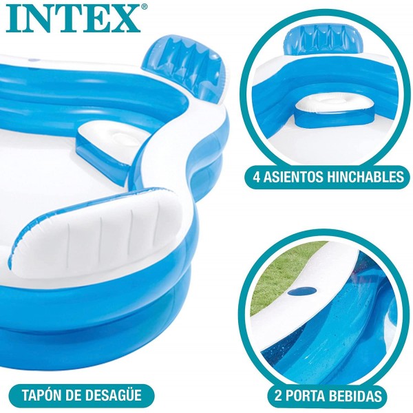 Intex 12-56475NP Swim Center Family Lounge Inflatable Pool, 90