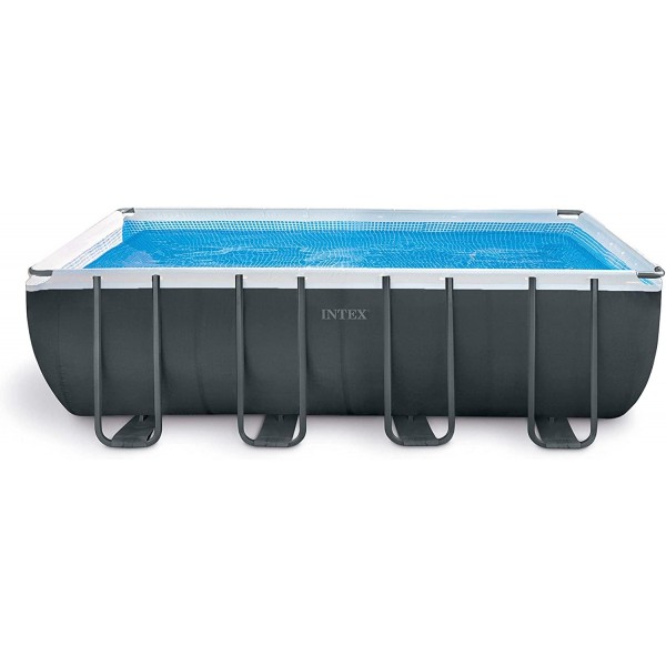 Intex 18ft X 9ft X 52in Ultra XTR Rectangular Pool Set with Sand Filter Pump, Ladder, Ground Cloth & Pool Cover