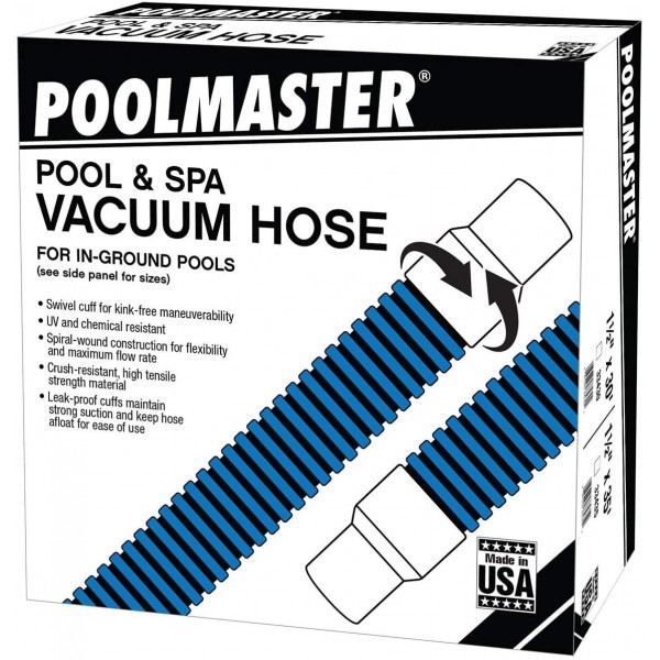 Poolmaster 33450 Heavy Duty In-Ground Pool Vacuum Hose With Swivel Cuff, 1-1/2-Inch by 50-Feet