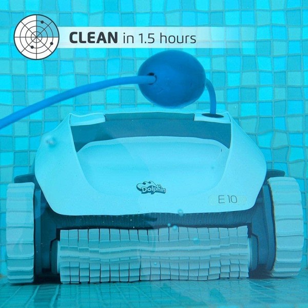 DOLPHIN E10 Automatic Robotic Pool Cleaner with Easy to Clean Top Load Filter Basket Ideal for Above Ground Swimming Pools up to 30 Feet