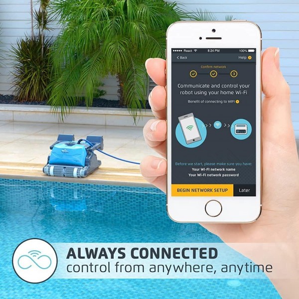 DOLPHIN Oasis Z5i WiFi Operated Robotic Pool [Vacuum} Cleaner - Ideal for In Ground Swimming Pools up to 50 Feet - Easy to Clean Top Load Filter Cartridges