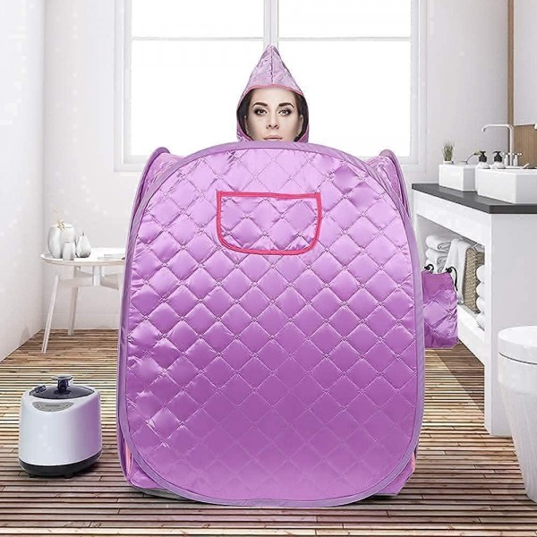 Portable Two Person Steam Sauna Home Spa, Folding Indoor Steam Sauna Tent with Remote Control/Steam Pot for Weight Loss Detox Relaxation Full Body Slimming
