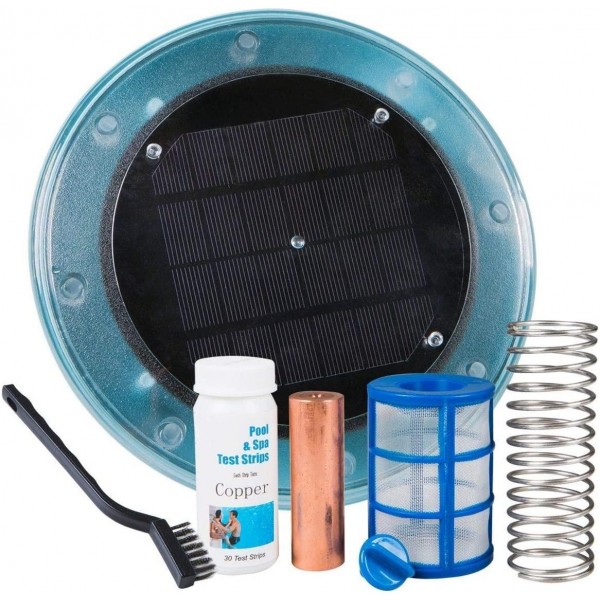 XtremepowerUS 90120 System Reduces Chlorine Algae Purifier Pool Solar Ionizer, Blue