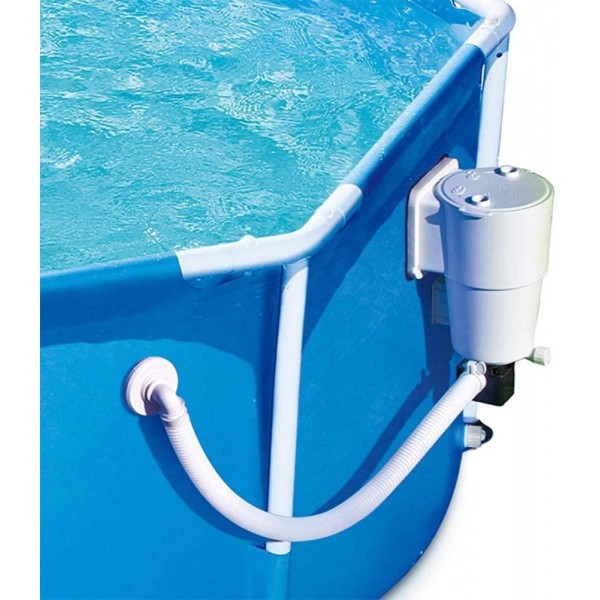 Summer Waves P2000830A Active 8ft x 30in Outdoor Round Frame Above Ground Swimming Pool Set with Filter Pump and Type D Filter Cartridge, Blue