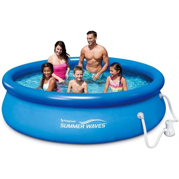 Summer Waves 10ft x 30in Quick Set Inflatable Above Ground Pool with Filter Pump