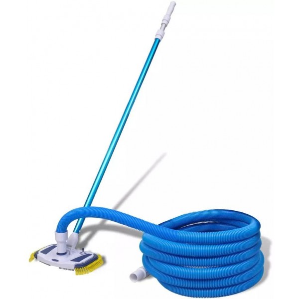 Keenso Pool Vacuum Kit, Portable Pool Vacuum Head with Telescopic Pole and 10m Hose Pool Cleaning Tool for Cleaning Above Ground & Inground Swimming Pool