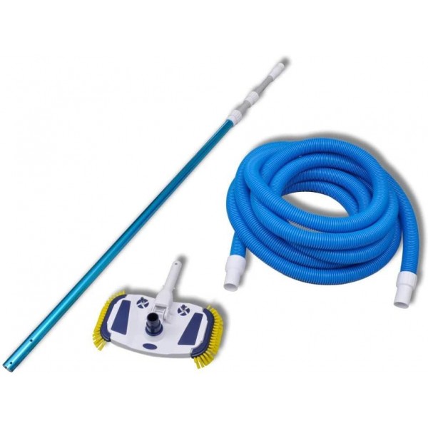 Keenso Pool Vacuum Kit, Portable Pool Vacuum Head with Telescopic Pole and 10m Hose Pool Cleaning Tool for Cleaning Above Ground & Inground Swimming Pool