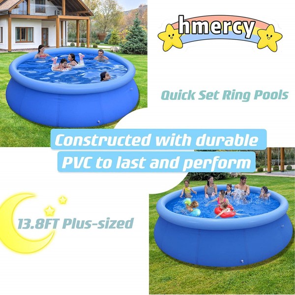 Inflatable Swimming Pools Above Ground - 14ft x 33in❤Blow Up Full-Sized Round Outdoor Kiddie Pools for Kids, Toddlers, Infant & Baby Easy Set Adults pool for Backyard, Garden, Summer Water Party