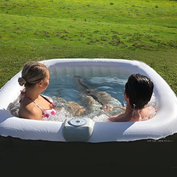 #WEJOY AquaSpa Portable Hot Tub 61 x 61 / 81.9 X 81.9 Inch Air Jet Spa 2-6 Person Inflatable Round Outdoor Heated Hot Tub Spa with 120 Bubble Jets