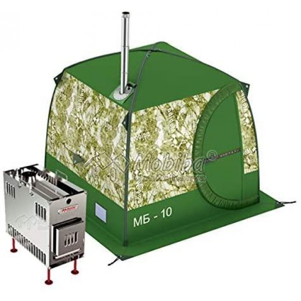 Mobiba Portable Mobile Sauna Tent MB-10A (3-4 pers.) + Wood Heater-Stove “Mediana-5”