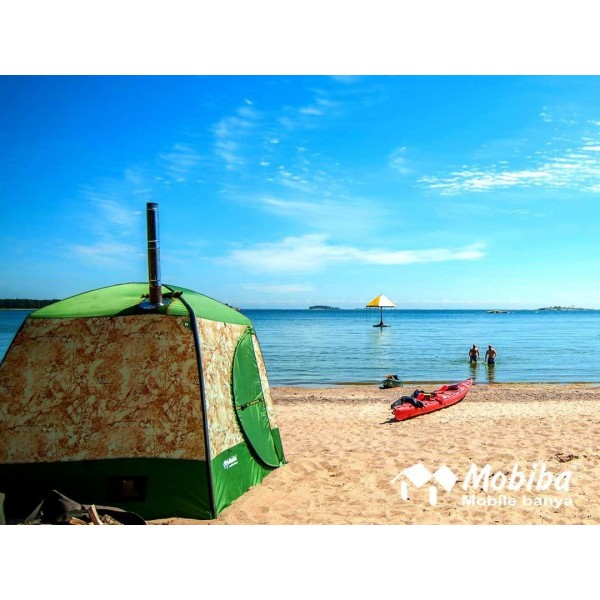 Mobiba Portable Mobile Sauna Tent MB-10A (3-4 pers.) + Wood Heater-Stove “Mediana-5”
