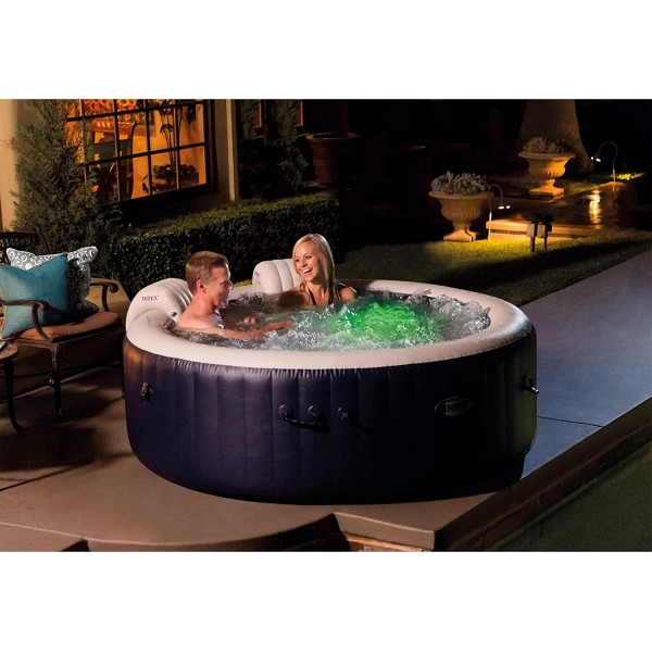 Intex 28429E PureSpa Plus 4 Person Portable Inflatable Hot Tub Spa with 140 Bubble Jets, Headrests, and 6 Type S1 Pool Replacement Filter Cartridges