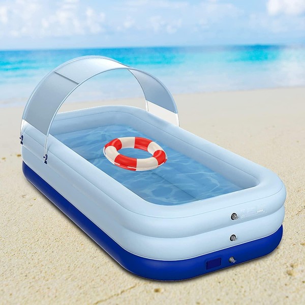 LOYALHEARTDY Inflatable Swimming Pool for Kids and Adults, Portable Blow up Pools with Canopy Thickened PVC Material Kids Pools for Outdoor, Garden, Backyard 83