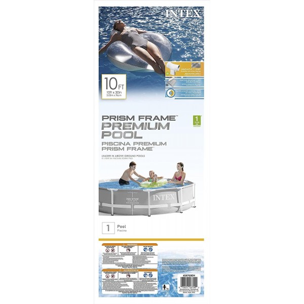 Intex 10 Feet x 30 Inches Prism Frame Above-Ground Swimming Pool