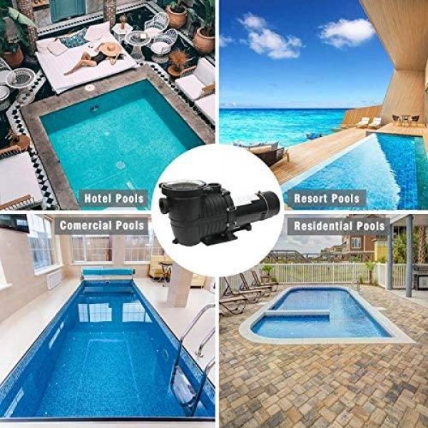Swimming Pool Pump PureBy J15001 2.0HP Powerful 5280GPH Dual Voltage Inground 115/230V w/ Voltage Switch