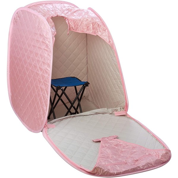 Durasage Personal Foldable Steam Sauna for Weight Loss, Detox & Relaxation at Home, Chair Included (Light Pink)