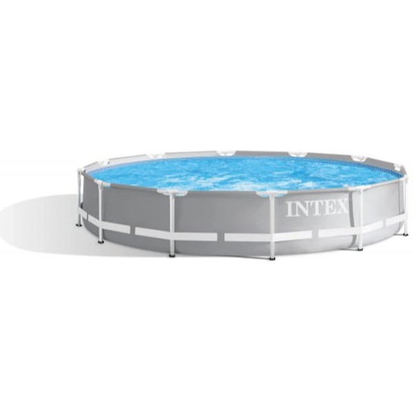 Intex 26711EH 12ft X 30in Prism Frame Pool Set, Light Grey
