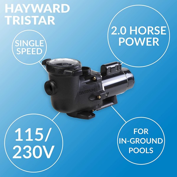 Hayward W3SP3215X20 TriStar Pool Pump, 2 HP Max Rate