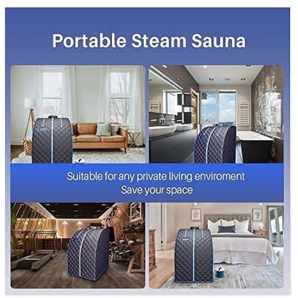 TOREAD Portable Folding Steam Sauna with 2L steam Generator, Personal Sauna Tent for Relaxation, Fast Heating in 6 Min, with Remote Control (31.1x35.4x40.6 inch Black)