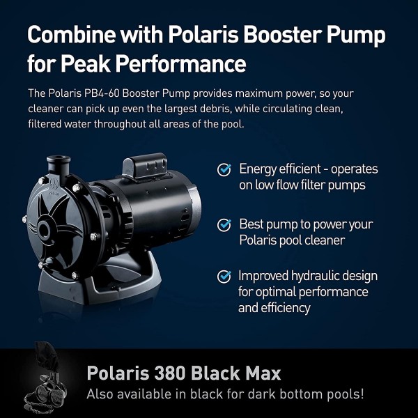 Polaris Vac-Sweep 380 Pressure Inground Pool Cleaner, Triple Jet Powered, 31ft of Hose with a Single Chamber Debris Bag