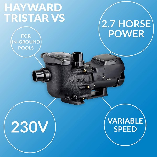 Hayward W3SP3206VSP TriStar VS Variable-Speed Pool Pump, 2.7 HP