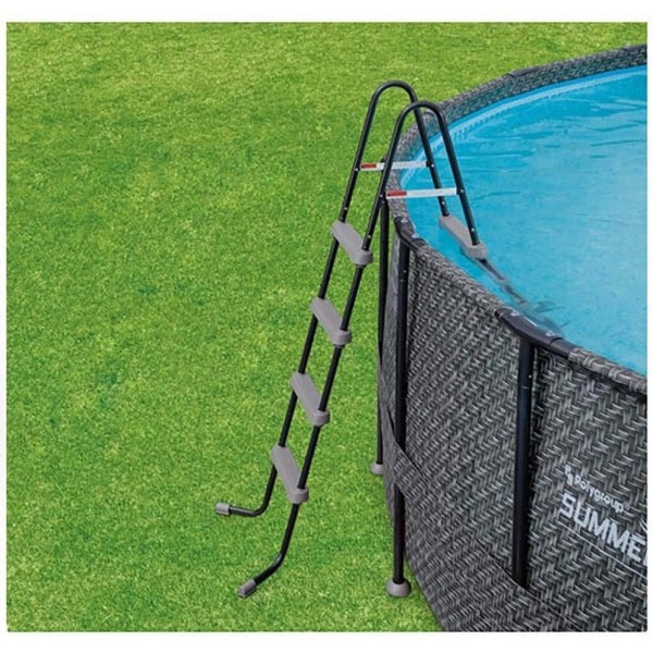 Summer Waves Elite 22ft x 52in Above Ground Frame Outdoor Swimming Pool Set with Filter Pump, Pool Cover, Ladder, Ground Cloth, and Deluxe Maintenance Kit