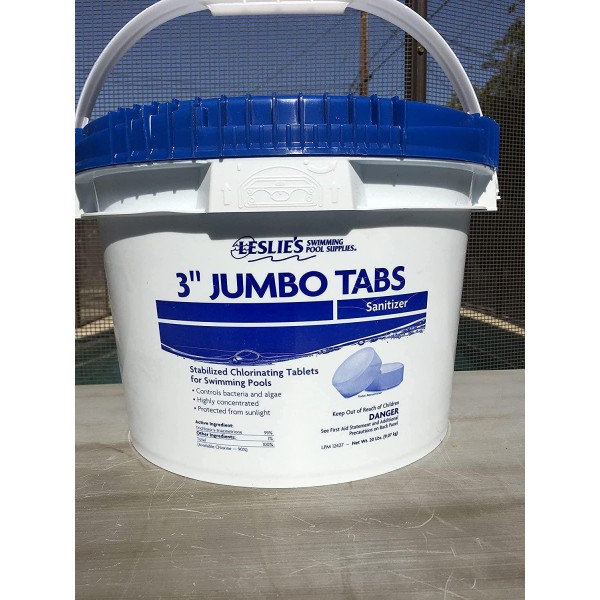 Leslies 20 lb Jumbo Tabs Chlorine Bucket