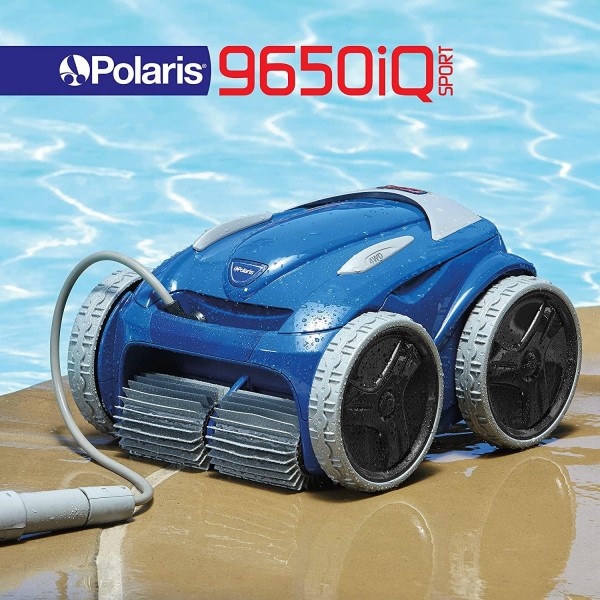Polaris 9650IQ Sport Robotic Cleaner, Automatic Vacuum for InGround Pools up to 60ft, Smart App, WiFi, Amazon Alexa, 70ft Swivel Cable w/Strong Suction & Easy Acess Filter Canister, Multicolored