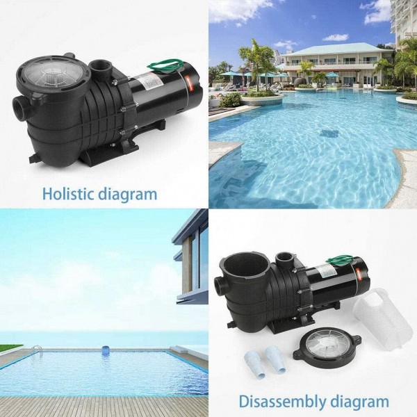 CLIENSY 2.0 HP Dual Voltage in/Above Ground Swimming Pool Pump with Strainer Basket