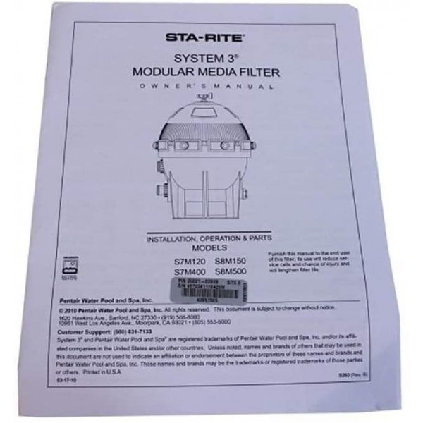 Sta-Rite S7M120 System 3 Pool Filter Inner & Outer Modular Media Cartridge Set