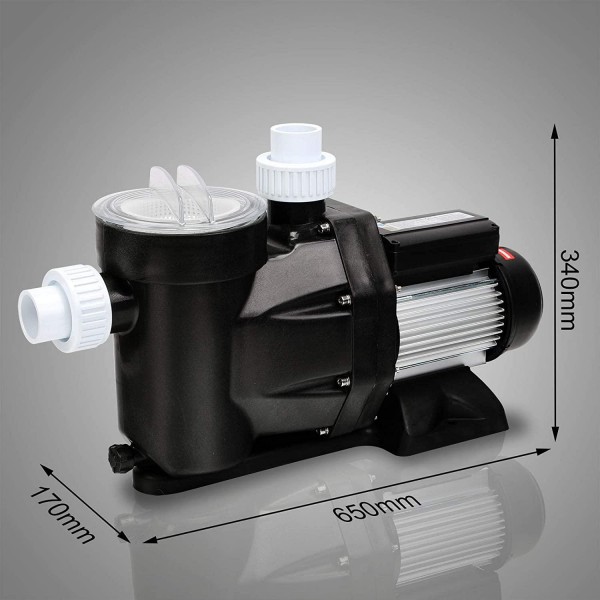 Happybuy Swimming Pool Pump 2.5HP 1850W 148GPM Single Speed Filter for Spa Water Circulation Above Ground, 148 GPM / 1500W