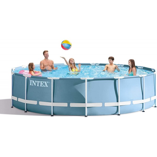 Intex 15ft x 48in Prism Frame Pool Set with Ladder, Cover, & Pump