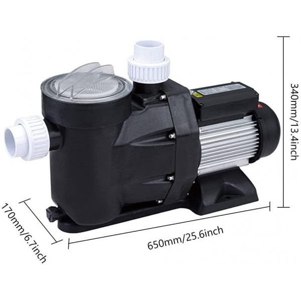 Niome 2.5hp Swimming Pool Pump Motor Above Ground Swimming Pool Filter W/Strainer Baske, 148 GPM/1850W