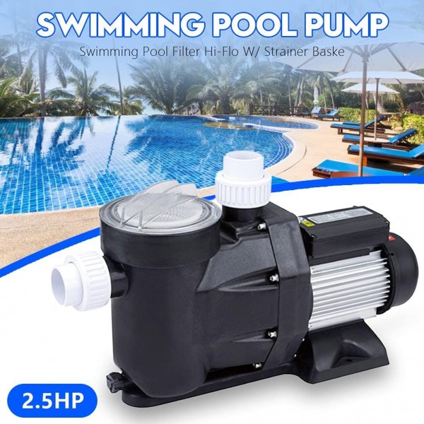 Niome 2.5hp Swimming Pool Pump Motor Above Ground Swimming Pool Filter W/Strainer Baske, 148 GPM/1850W