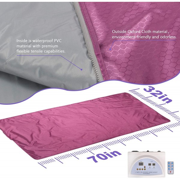 SurmountWay Sauna Blanket Detox Far Infrared, Professional Body Shaper Sauna Blanket Detox Therapy Machine(Upgrade Purple)
