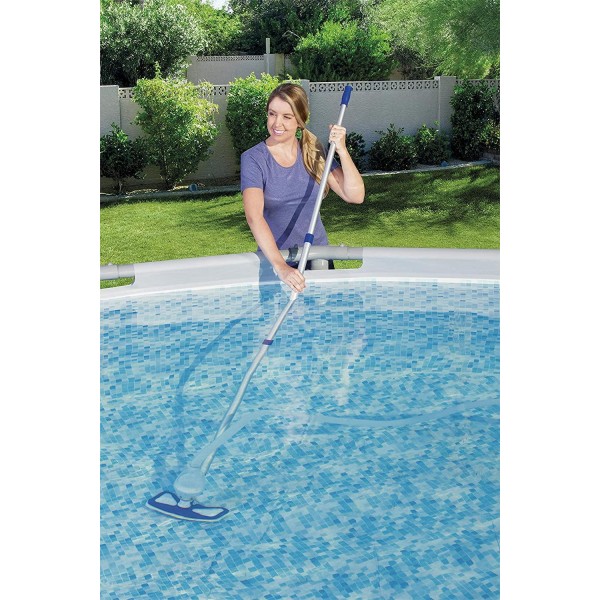 Bestway 58234 Above Ground Pool Cleaning & Maintenance Accessories Set Kit for Filter Pumps with a 530 GPH Flow Rate - Blue