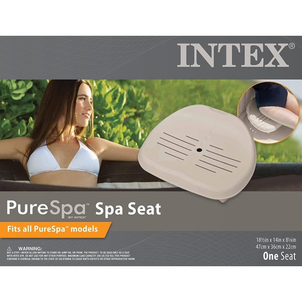 Intex Inflatable Slip Resistant Removable Hot Tub Seat (2-pack) and Accessories