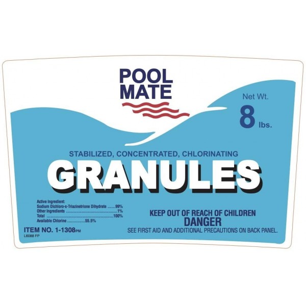 Pool Mate 1-1308 Stabilized/Concentrated/Chlorinating Granules, 8-Pound