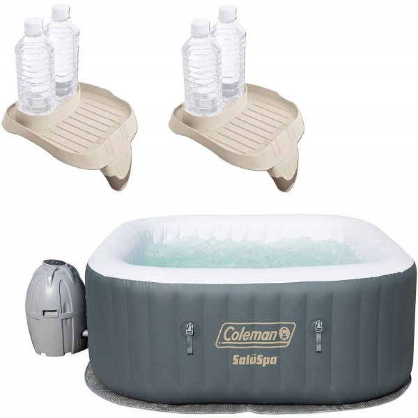 Coleman SaluSpa 4 Person Portable Inflatable Hot Tub w/Cup Holder (2 Pack)