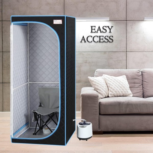 ZSQ Portable Steam Sauna – Full Size Personal Home Spa, with Remote Control, Foldable Chair, Timer