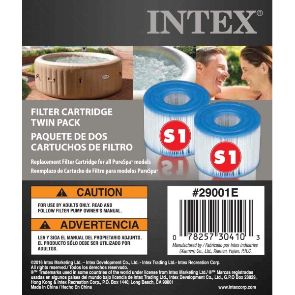 Intex PureSpa Greywood Deluxe 85in x 25in Outdoor Portable Inflatable 6 Person Round Hot Tub Spa with 170 Bubble Jets, Hardwater Treatment, Filter, and 6 Type S1 Pool Filter Cartridges