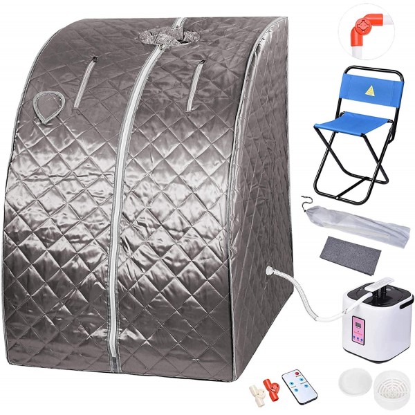 AW 800W 2L Portable Home Steam Sauna Personal Spa Tent Detox Therapy Reduce Weight Body Slimming Bath with Chair Remote Control