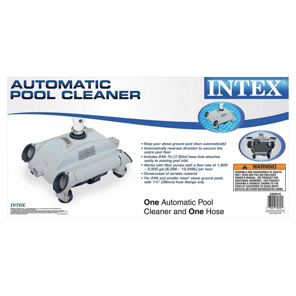 Intex 26651EG 3000 GPH Above Ground Pool GFCI Sand Filter Pump and 28001E Automatic Pool Vacuum